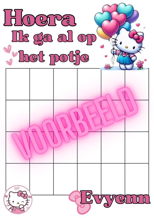 Hello Kitty Plasjes & Poepjes Poster