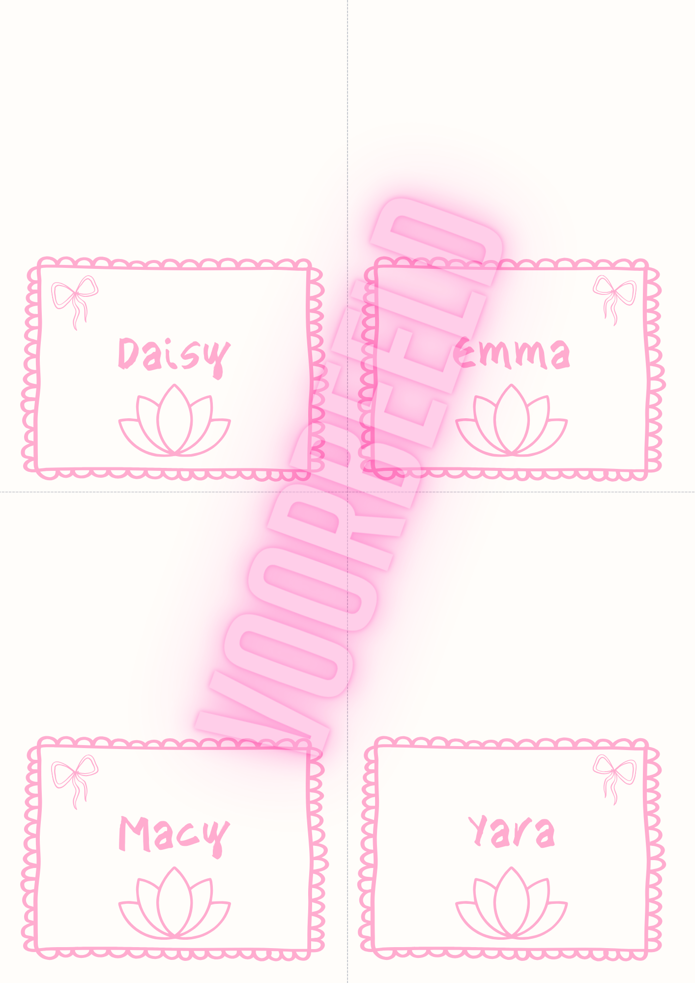 SPA @ Home Party naamkaartjes