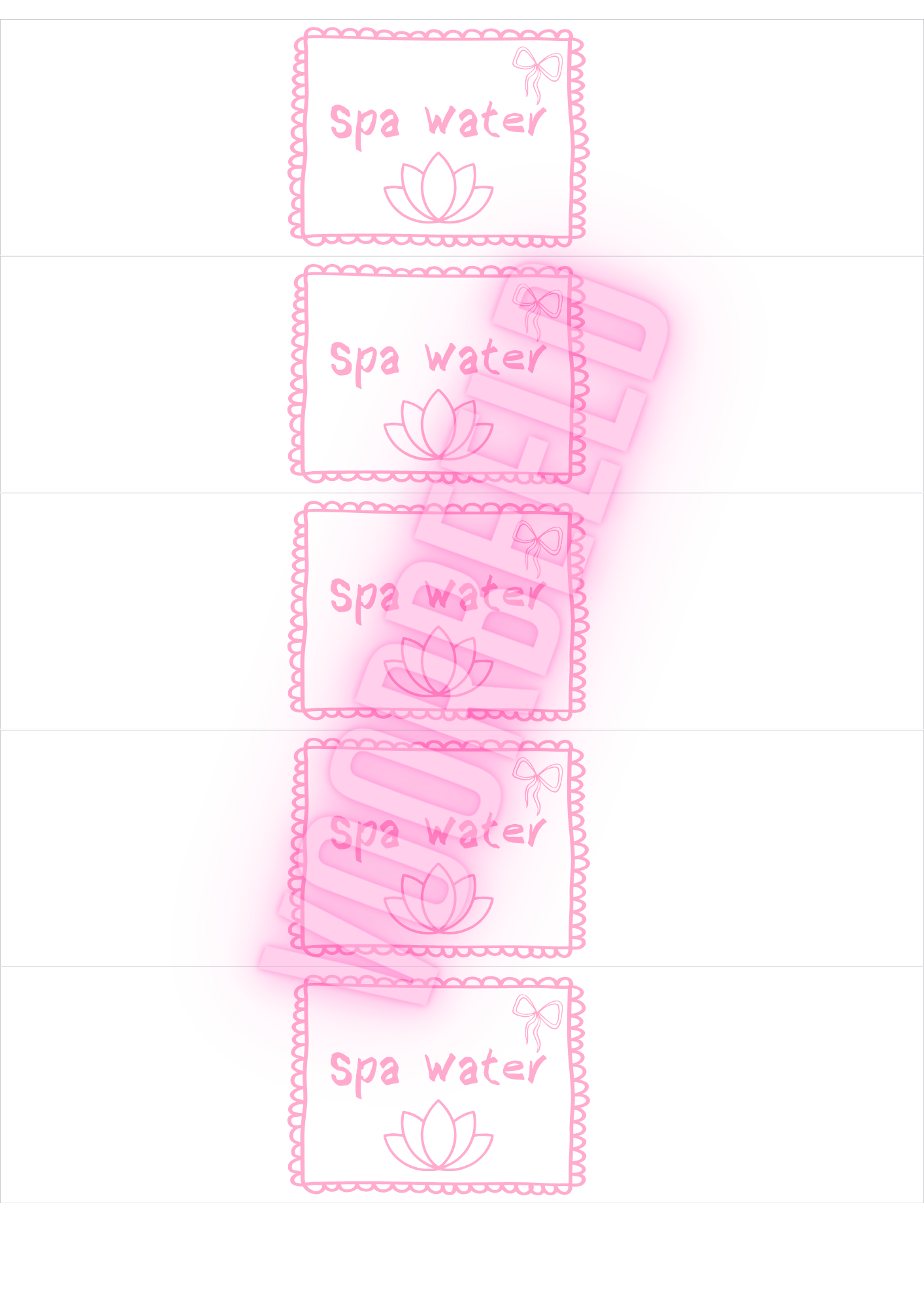 SPA @ Home Party Waterlabels