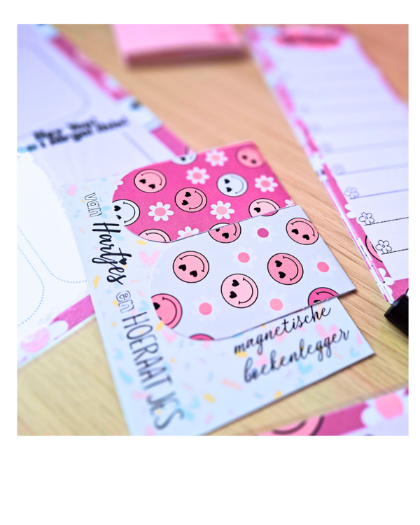 Magnetische boekenleggers Smiley (set van 2)