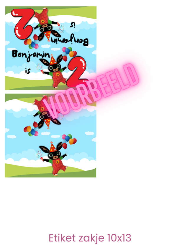 Bing Etiket snoepzakje
