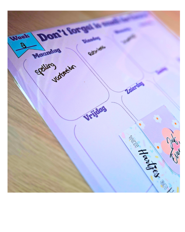 Whiteboard – Weekplanner (Juf editie) incl. marker