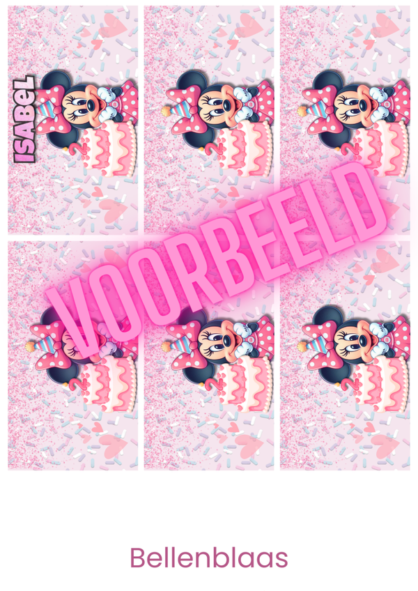 Minnie Mouse Bellenblaas label