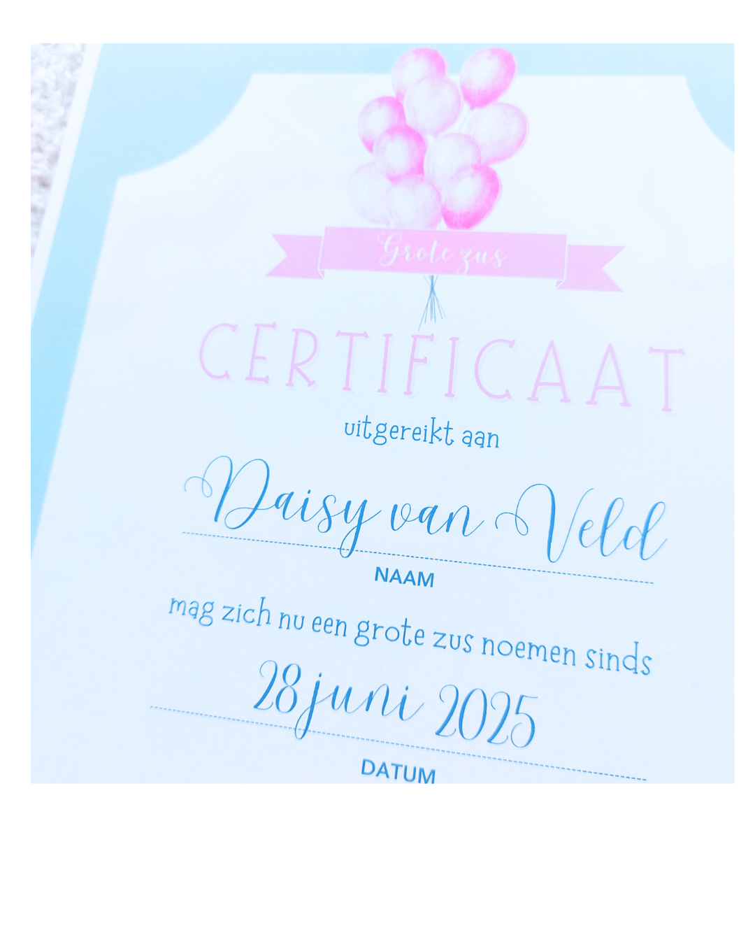 Grote Broer/Zus Certificaat