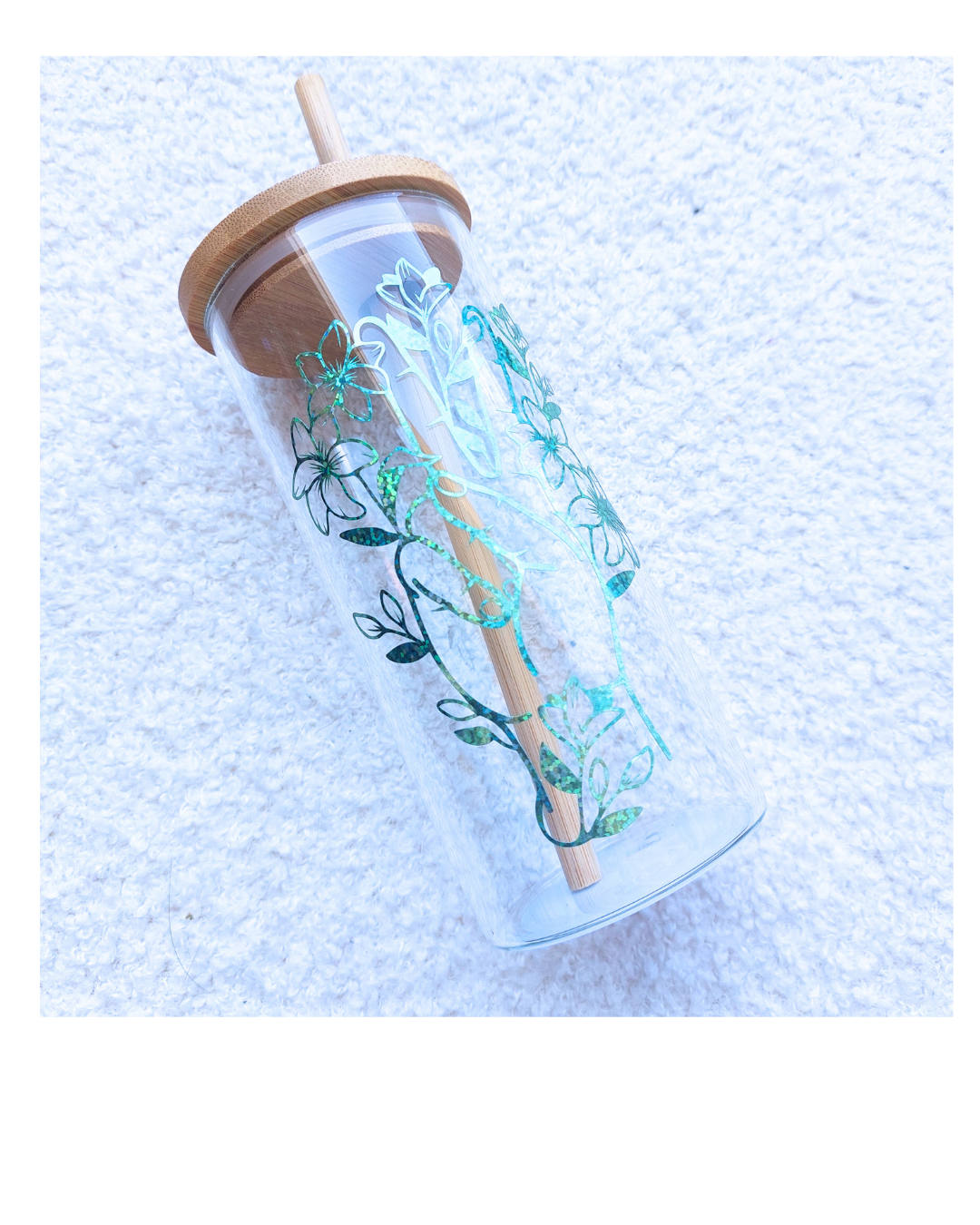 Drinkglas met bloemen