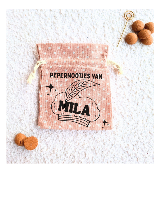 SINT pepernotenzakjes gekleurd met naam