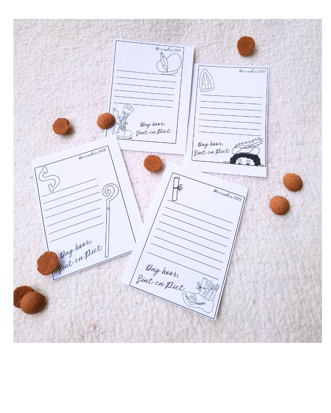 Sinterklaas Briefpapier Schoen (x4)