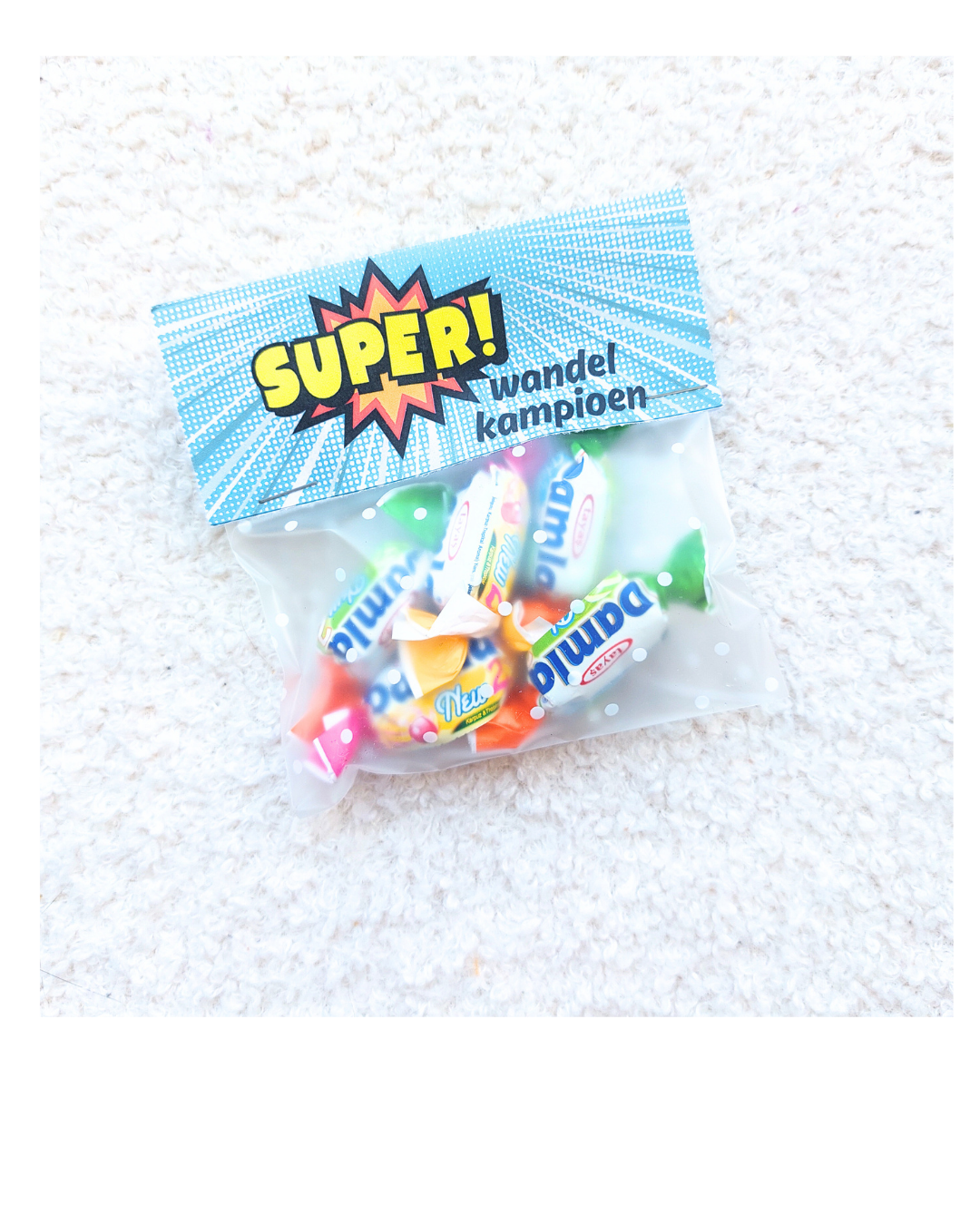 Snoepzakje met etiket