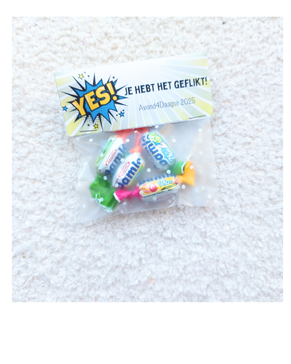 Etiket snoepzakje YES