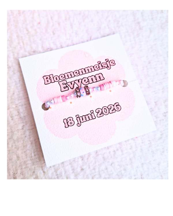 Flowergirl Armbandje met kaartje