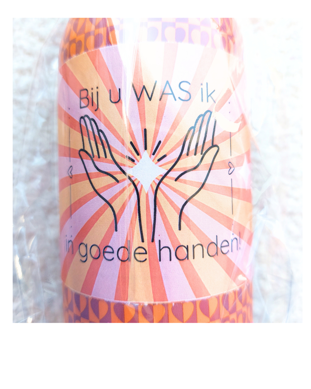 Handzeep label : Bij u WAS ik in goede handen