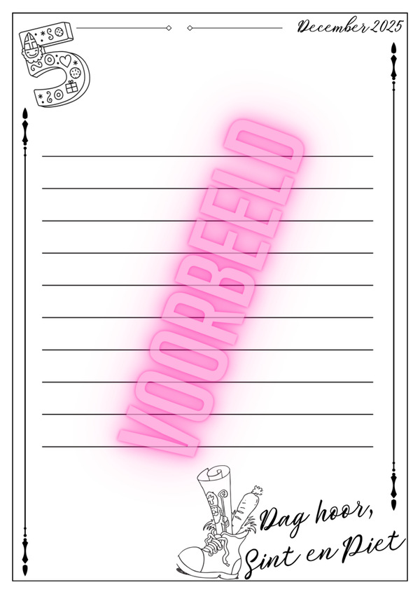 Sint briefpapier lijntjes