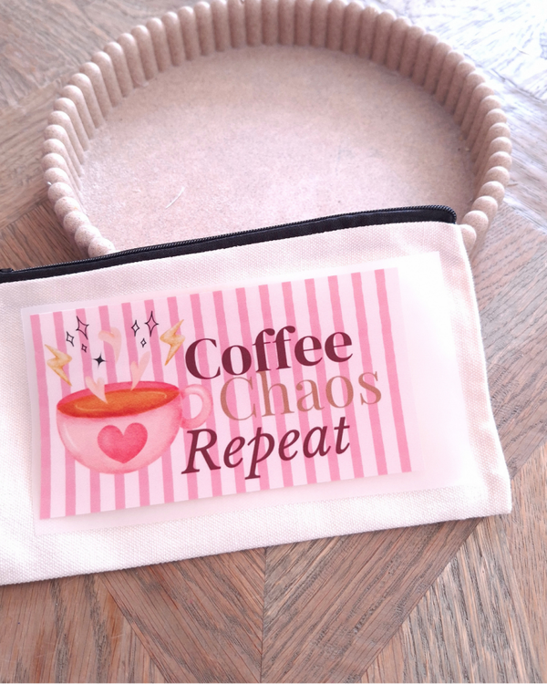 Coffee Chaos Repeat Make-up bag