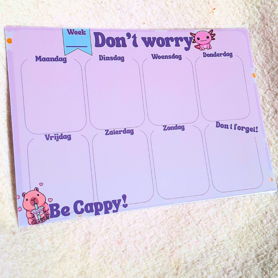 Whiteboard weekplanner Cappy & Axl incl. marker