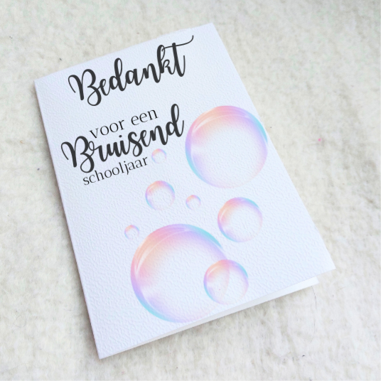 Kaartje "Bruisend schooljaar"