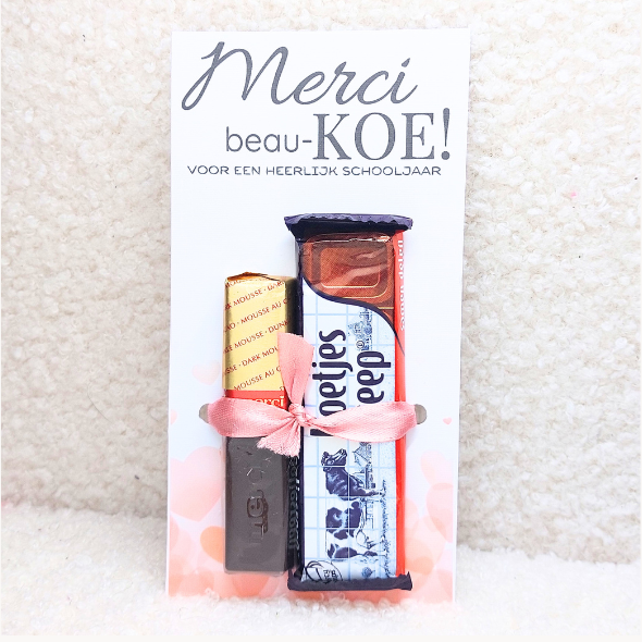 Merci BeauKOE kaartje + chocolade