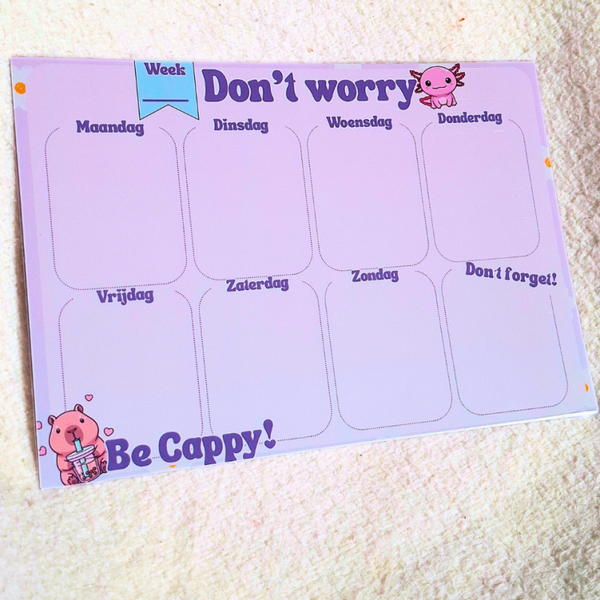 Whiteboard weekplanner Cappy & Axl incl. marker