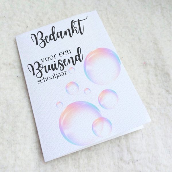 Kaartje "Bruisend schooljaar"