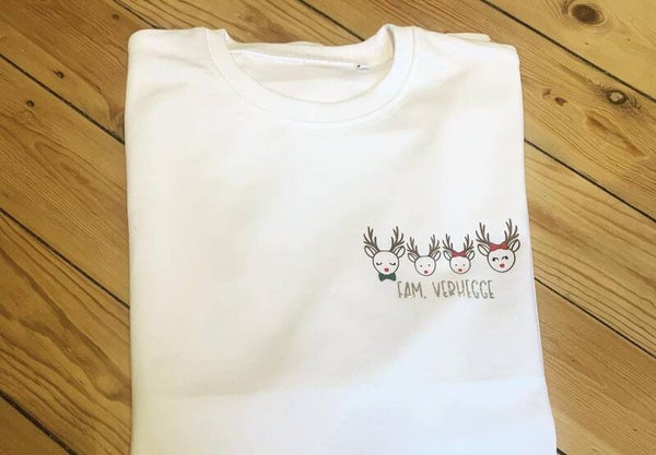 Kersttrui volgens gezin