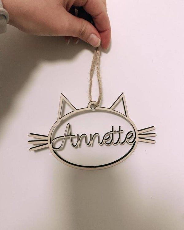 Houten gepersonaliseerde kerstboomhangers voor huisdieren