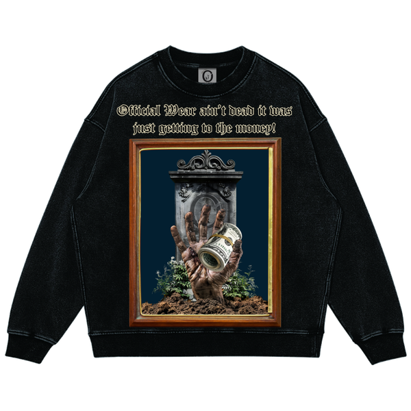 Official Wear 'OW Ain't Dead' Unisex Super Heavyweight Oversized Faded Sweatshirt