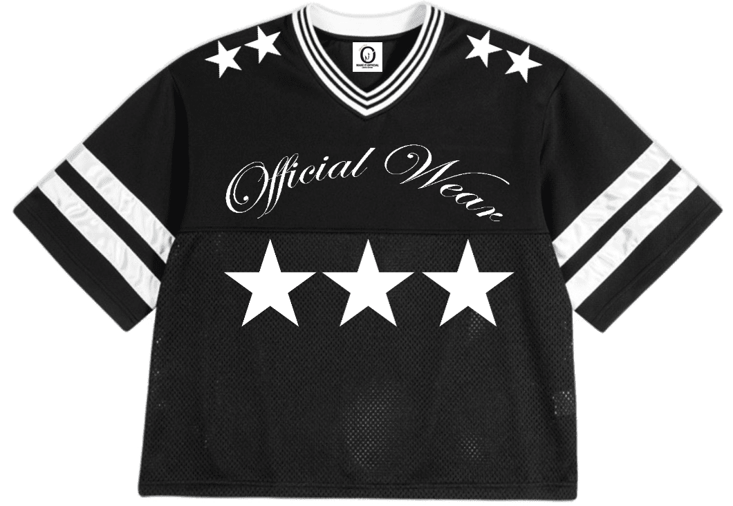 Official Wear 'Money Gang' Unisex Oversized Cropped Vintage Jacquard-collar Mesh T-shirt