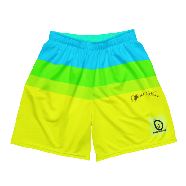 Official Wear 'Neon Striped' mesh shorts'
