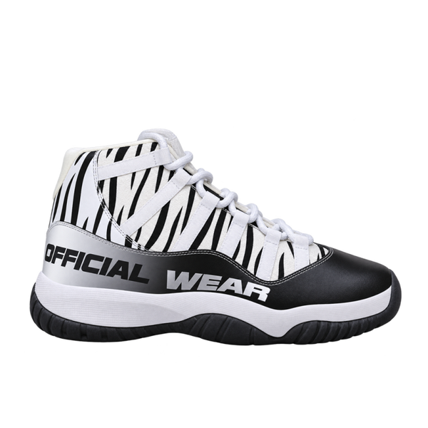 Official Wear 'Stripe + Leopard' Classic High Top Basketball Shoes