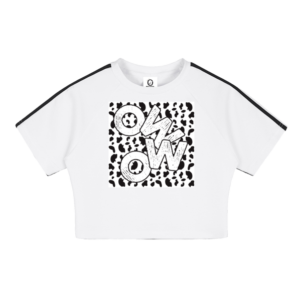Official Wear 'OW on Leopard' Taped Cooling Performance Crop Top