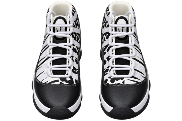 Official Wear 'Stripe + Leopard' Classic High Top Basketball Shoes