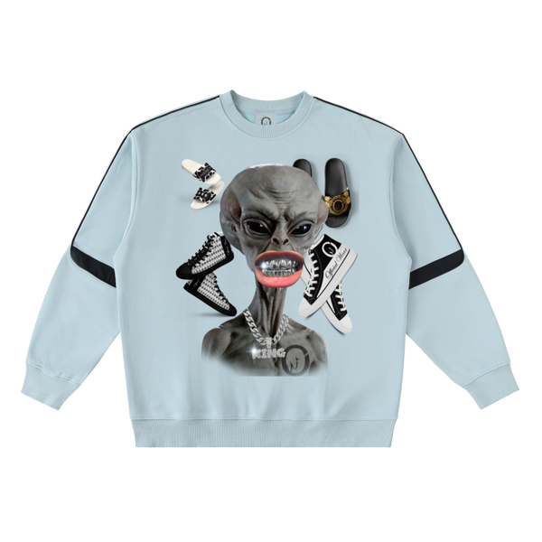 Official Wear 'Alien and Sneakers' Oversized Crewneck Taped Sweatshirt One-side print included