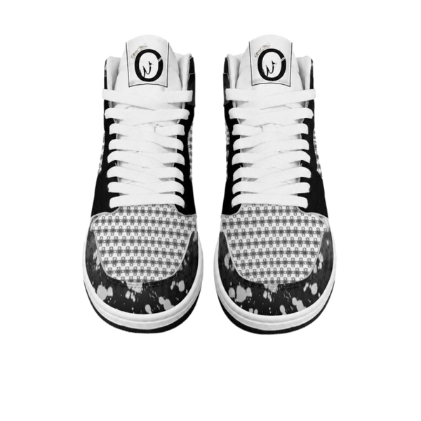 Official Wear 'OW Pattern high top' Leather Stitching Shoes