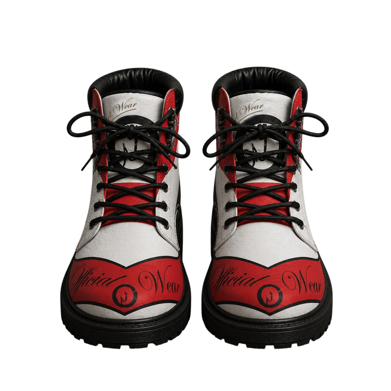 Official Wear 'Red and White OW' Men's Short Boots