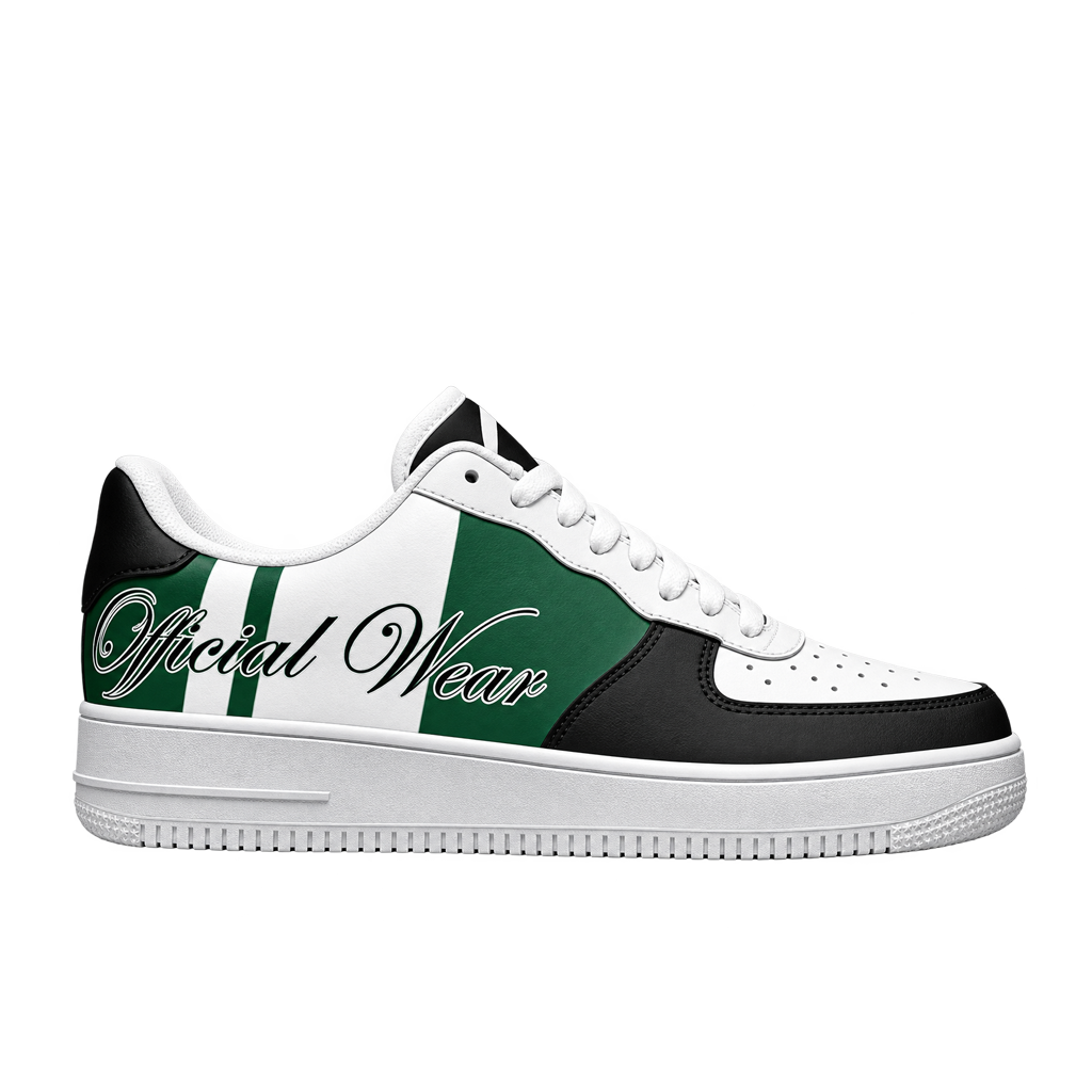Official Wear 'BLKCB' Unisex Low Top Leather Sneakers