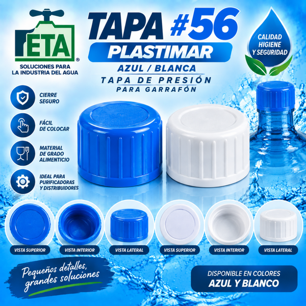 Tapa # 56 plastimar azul/ blanca