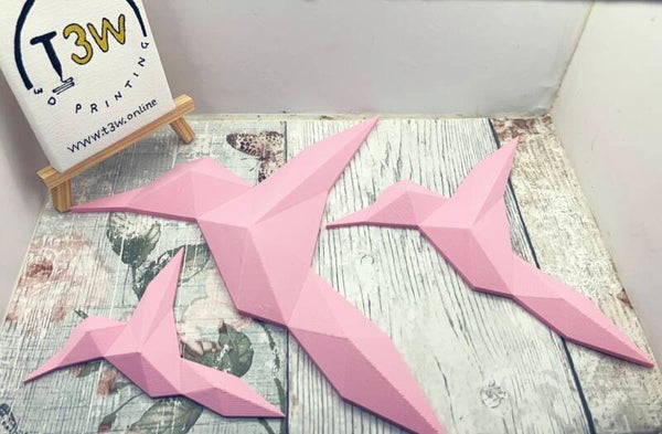 Set of 3 Humming Birds - 3D Wall Art