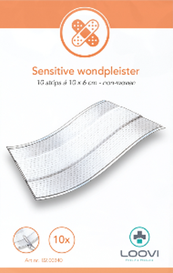 loovi Wondpleister strips 10 cm x 6 cm (10 x) - Sensitive