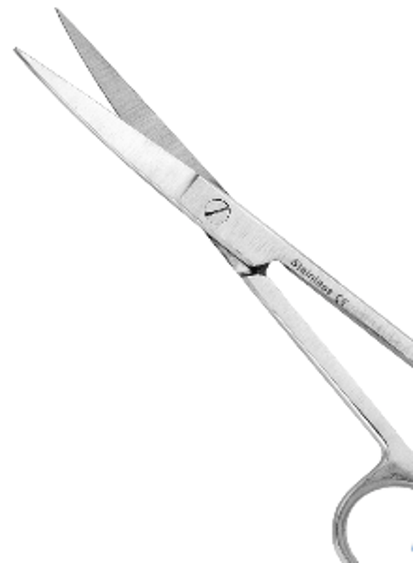 Chirurgische schaar SP/SP gebogen 14 cm. RVS