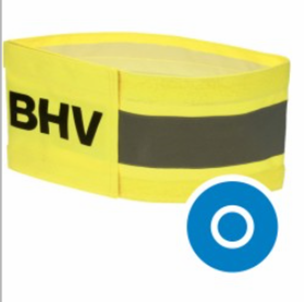 Armband geel met opdruk BHV