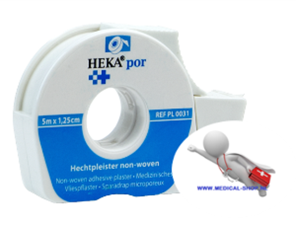 Non-woven hechtpleister in dispenser - 5 m x 1,25 cm