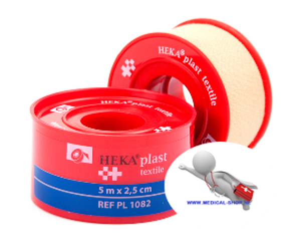 HEKA plast Textiel hechtpleister - 5 m x 2,5 cm
