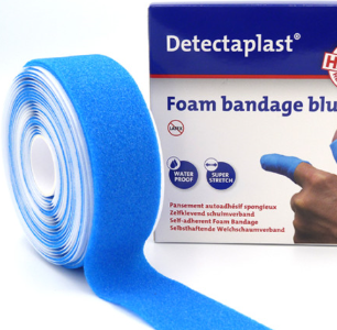 Zelfklevend pleister schuimverband - 4,5m x 6cm - blauw