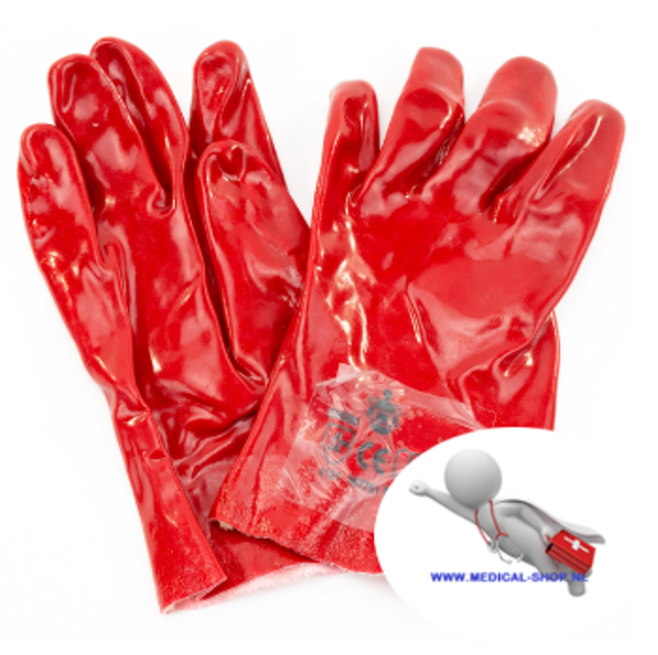 Handschoenen (1 paar) PVC Rood Cat. 2
