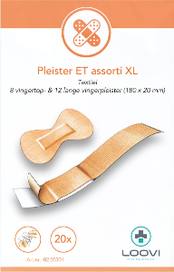 (L) ET - Elastische textiel pleister XL - 20 stuks - assorti