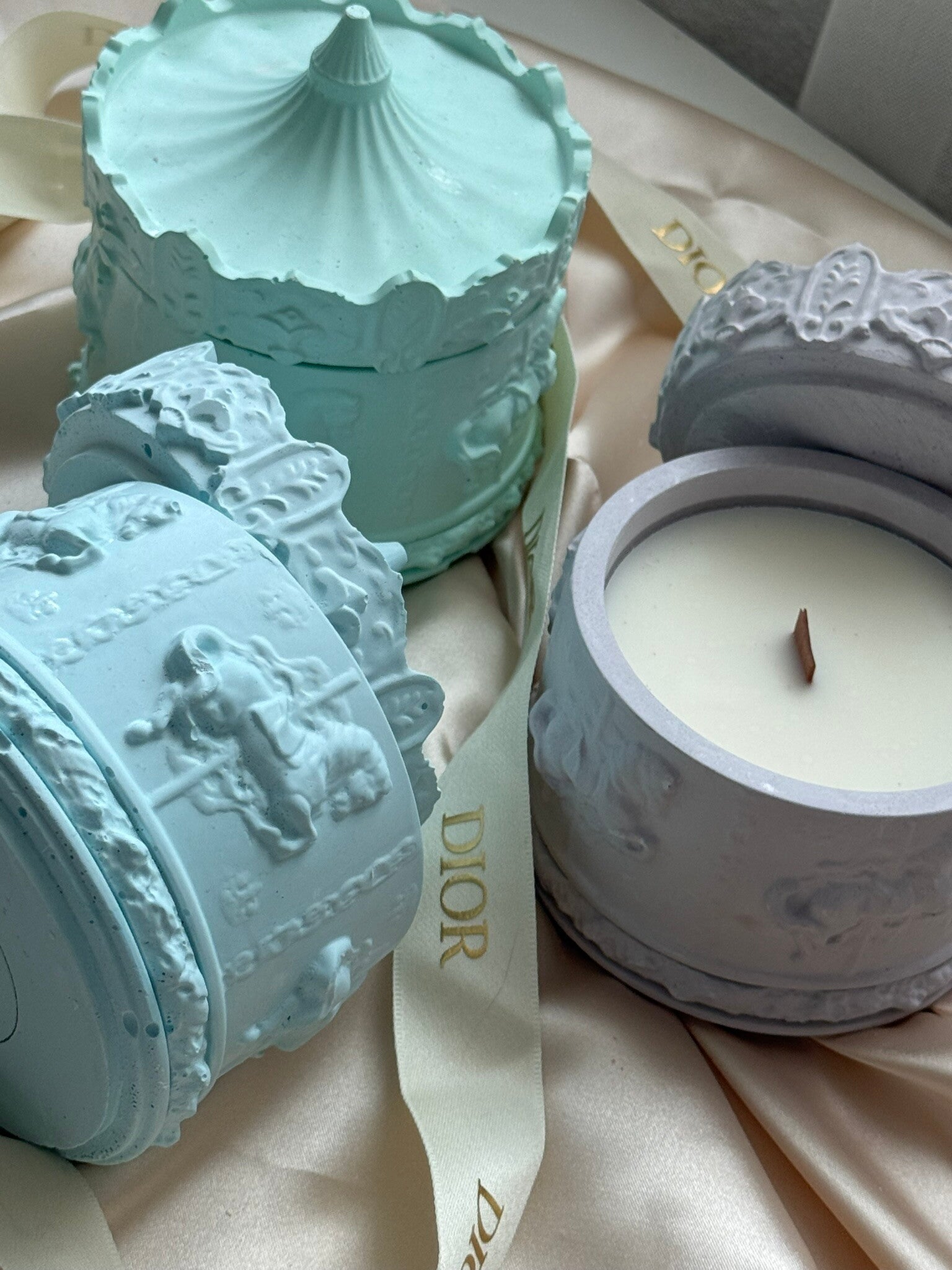 🌸 Carousel Candle with Wood Wick Karussell Kerze