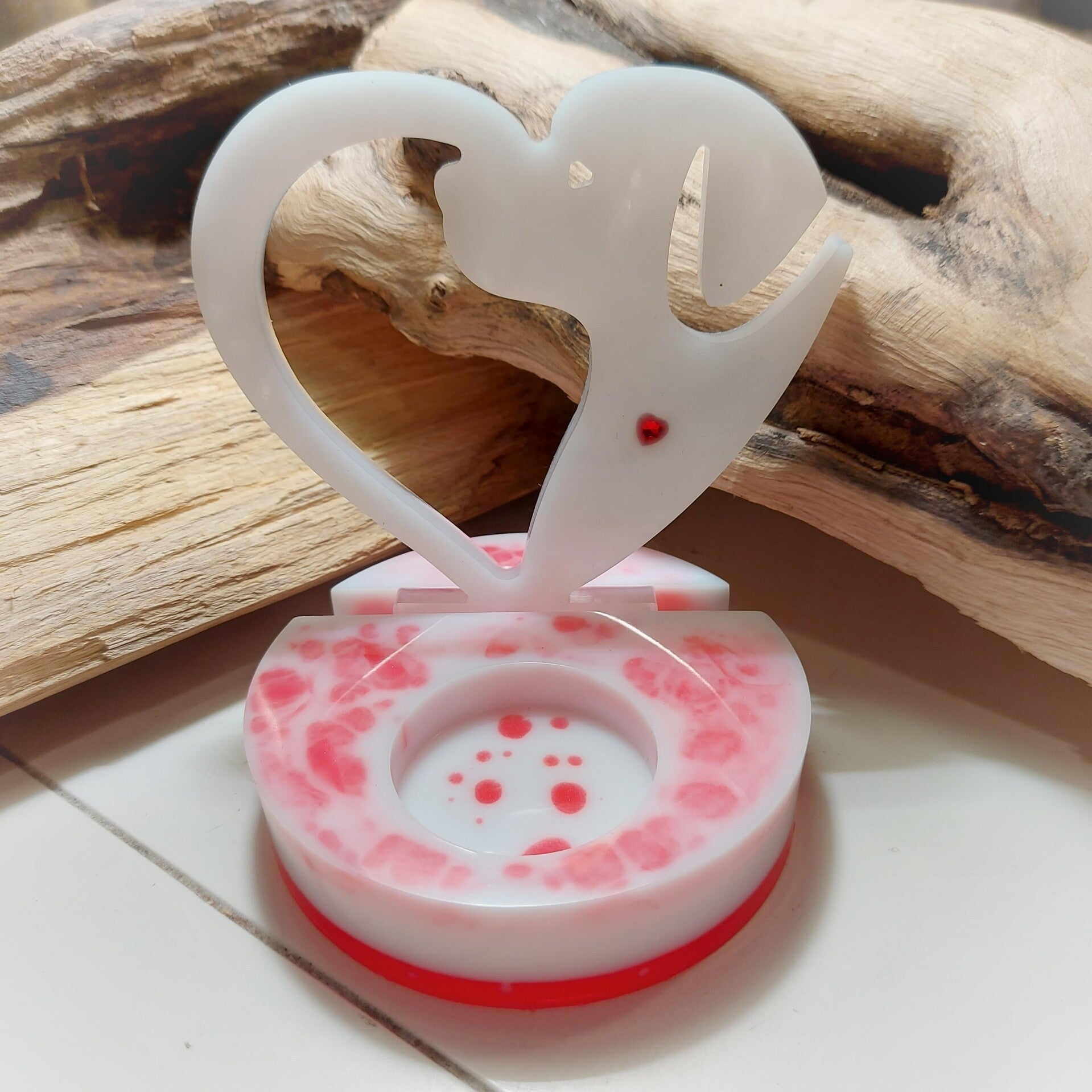 Epoxy theelichthouder hond