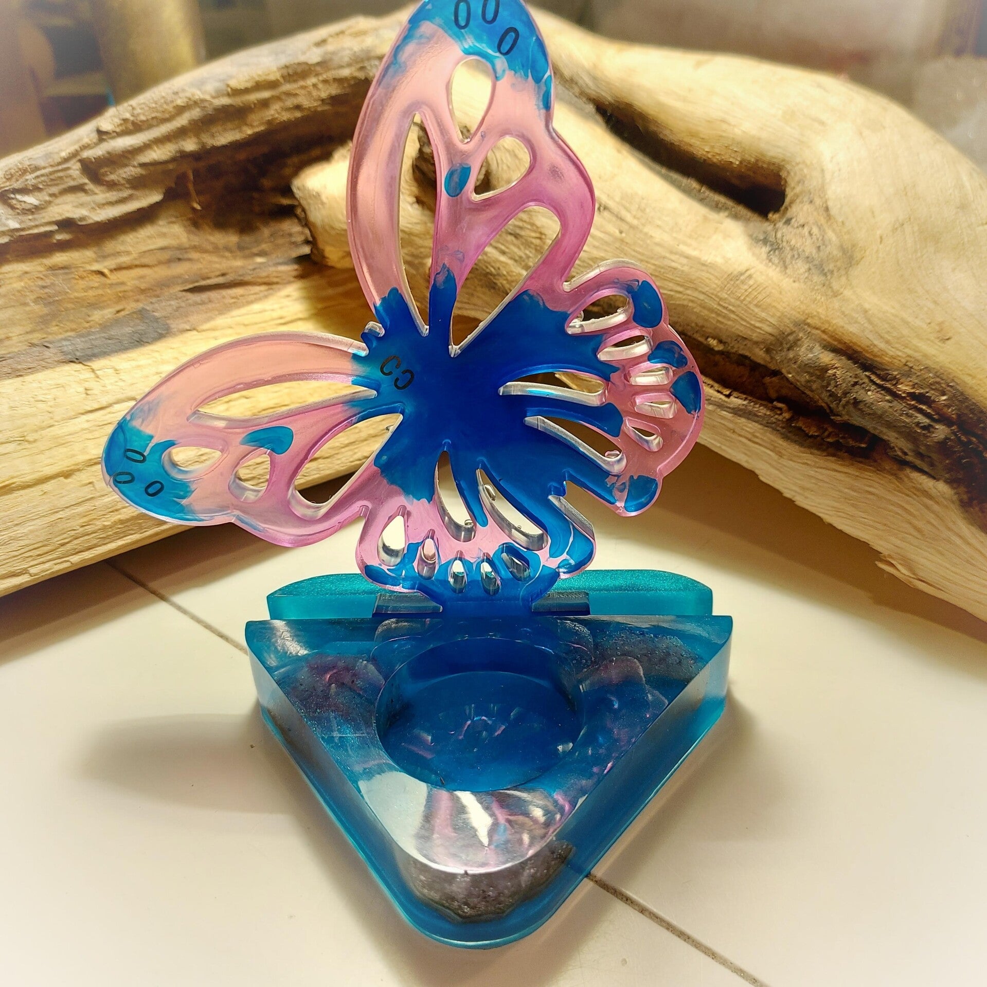 Epoxy theelichthouder vlinder