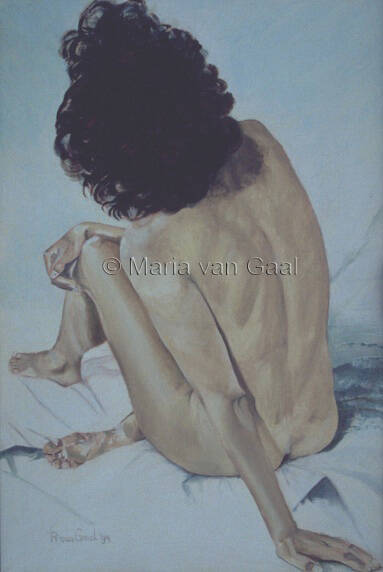 portret, vrouw, schilderkunst, olieverf