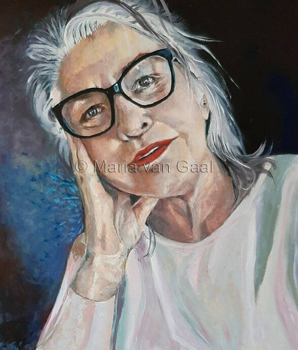 portret, vrouw, schilderkunst, olieverf