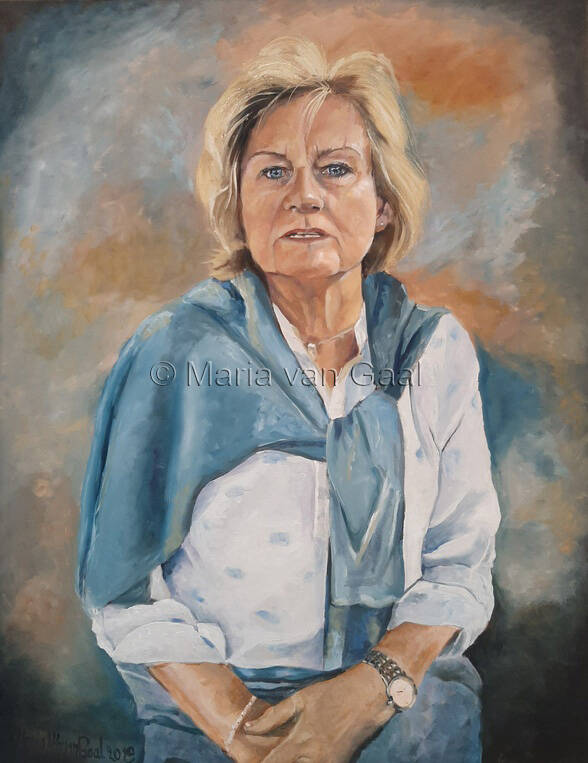 portret, vrouw, schilderkunst, olieverf